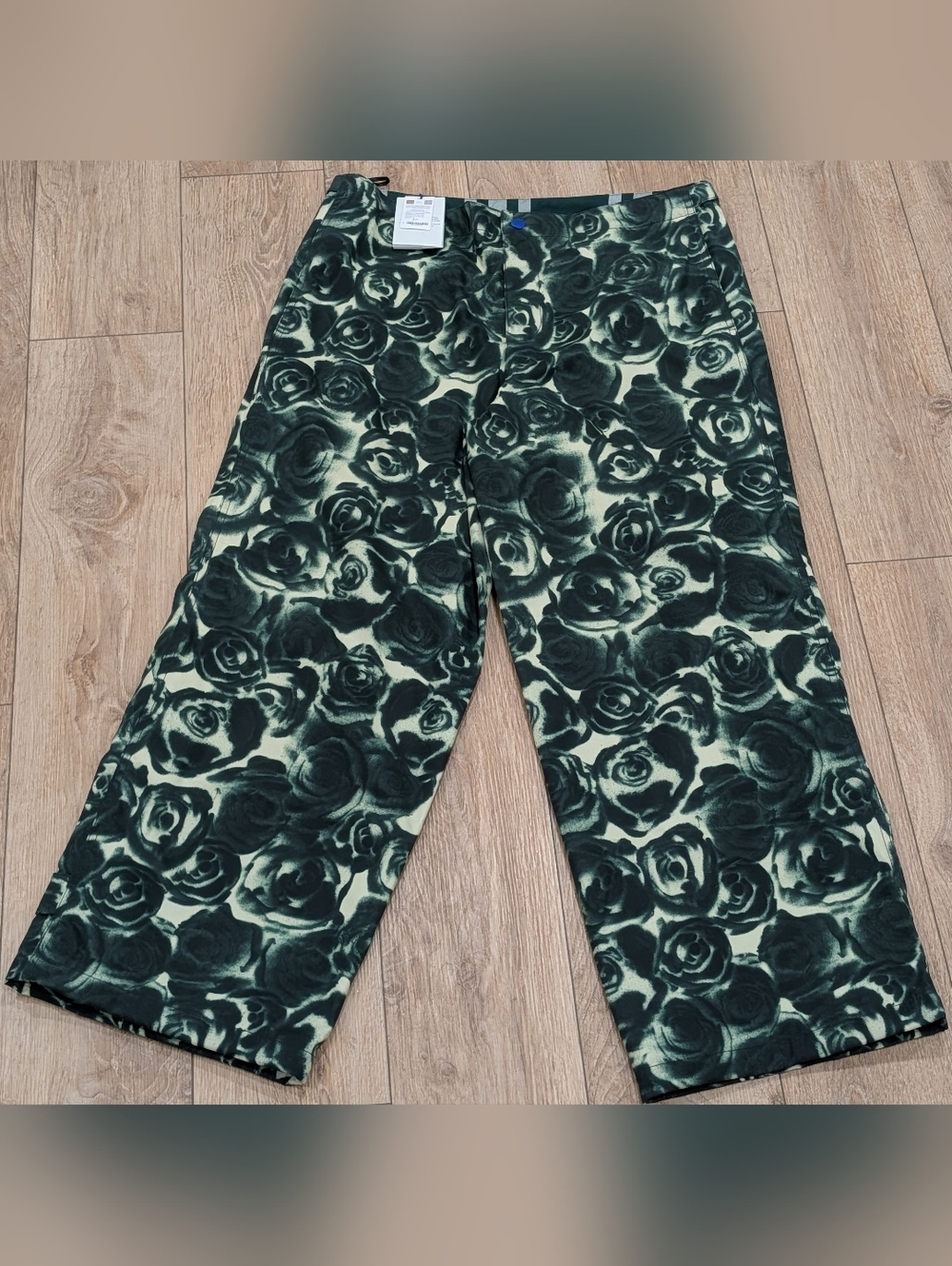 $3150 Mens Burberry Rose Waxed Cotton Trousers Pants Ivy Green XL